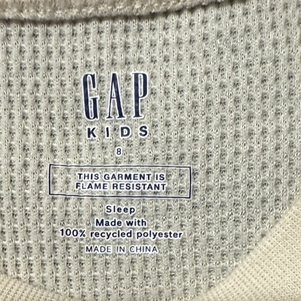 GAP Cream Waffle Long Sleeve Shirt